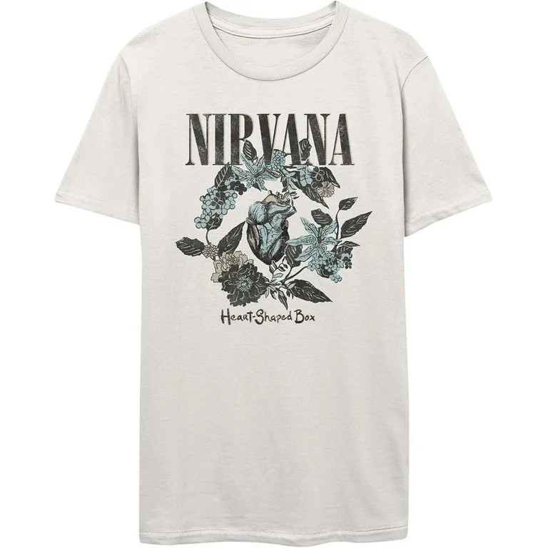 Men's Nirvana Heart Shape Box Slim Fit T-shirt X-Large White | Walmart (US)