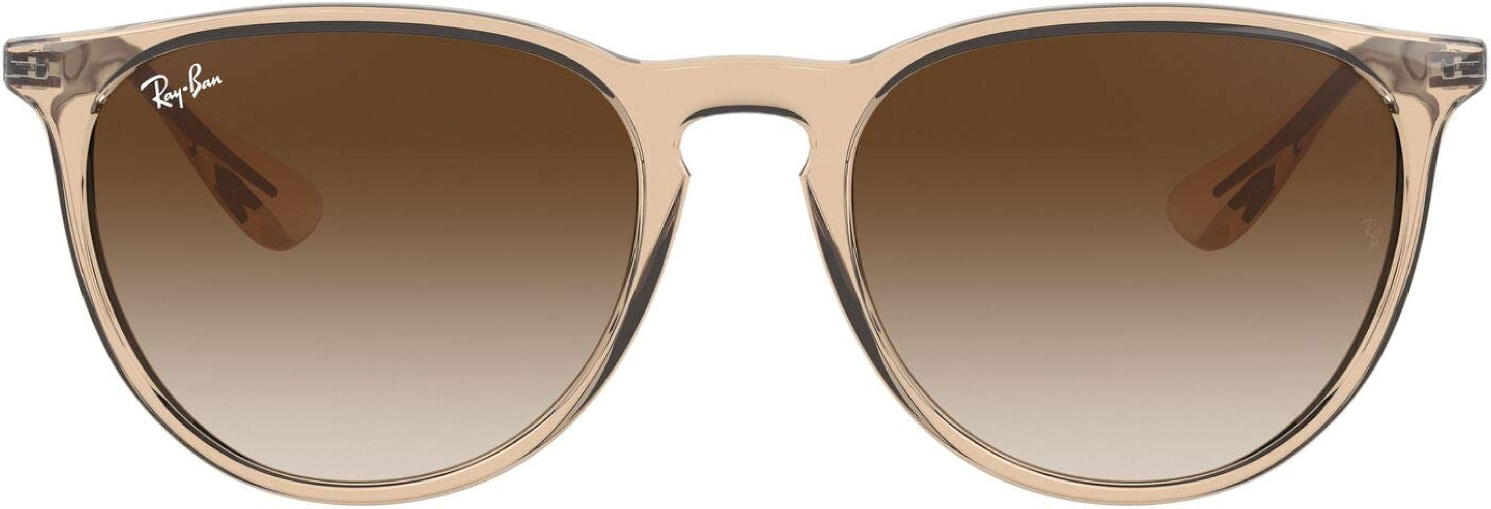 Amazon.com: Ray-Ban RB4171 Erika Round Sunglasses, Transparent Light Brown/Brown Gradient Dark Br... | Amazon (US)