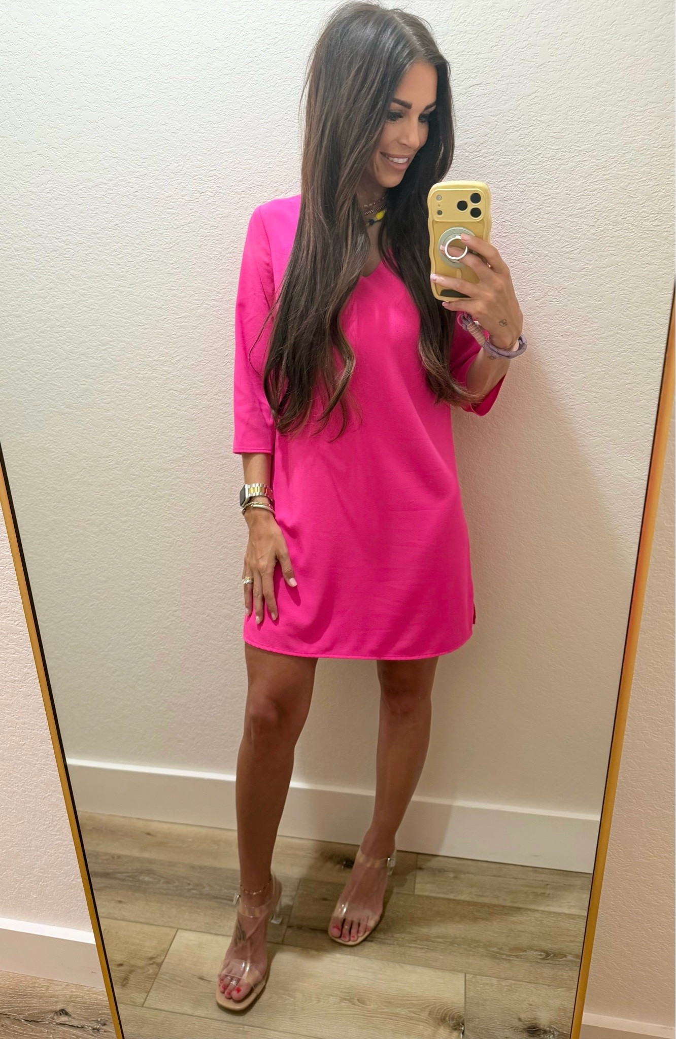 Walmart clear heels - older dress from Dillards -similar linked

#LTKootd #LTKmorningroutine #LTKWorkwear