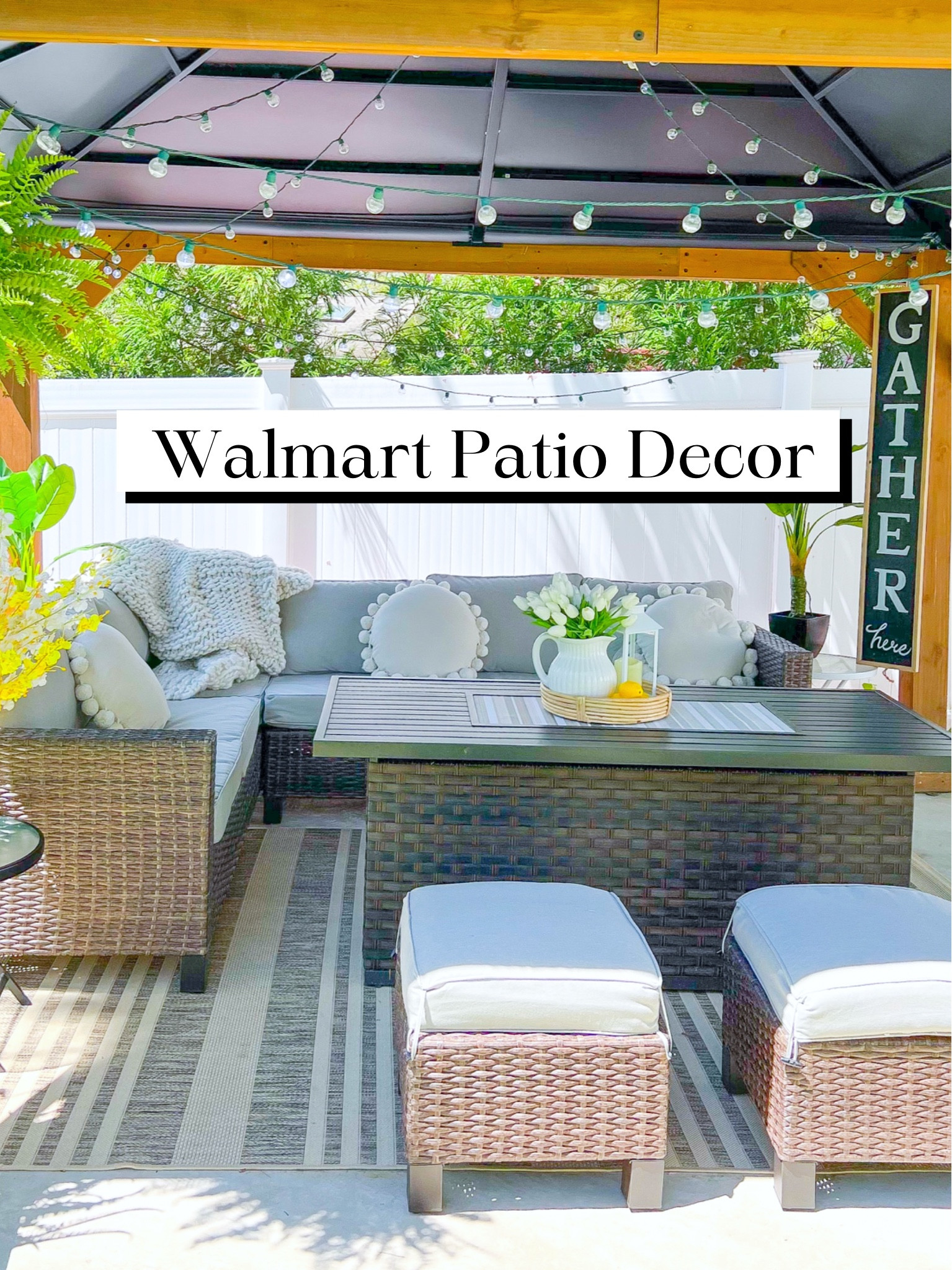 Make your outdoor patio space a cozy, welcoming area, perfect for entertaining! #gazebo #backyard #outdoor 

#LTKhome #LTKSeasonal #LTKFind