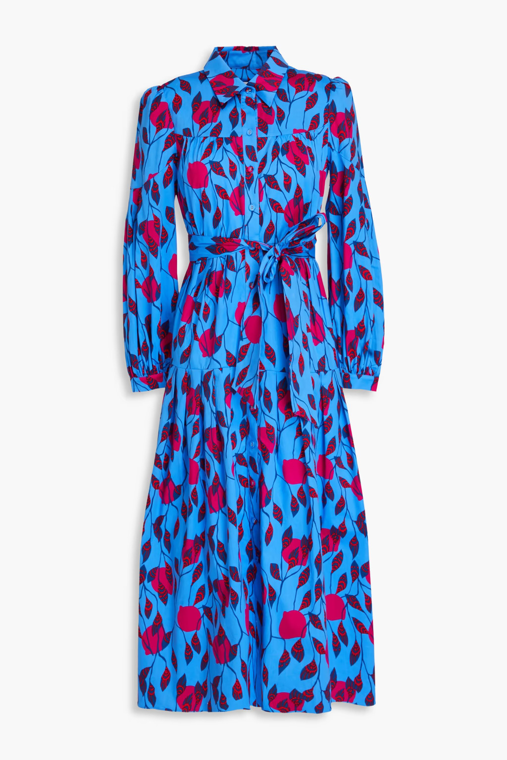 Lux printed stretch-cotton poplin midi shirt dress | The Outnet (APAC)