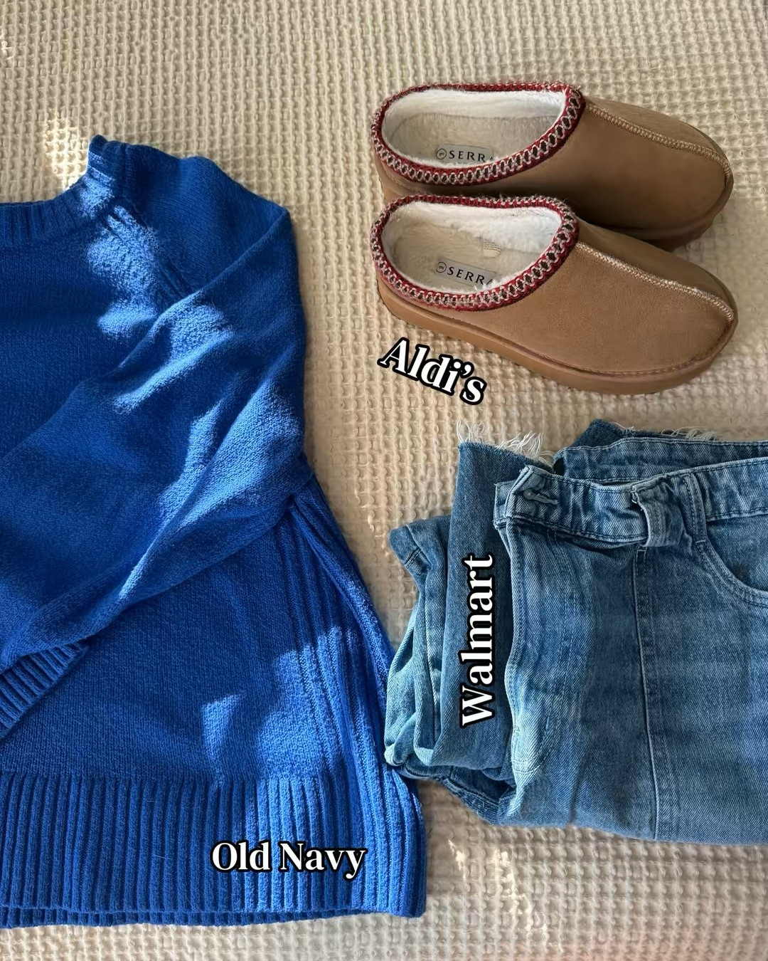 Wearing a 16 in these Walmart barrel jeans, an xxl in my favorite old navy blue sweater, and platform slippers. 

#LTKMidsize #LTKootd #LTKPlusSize