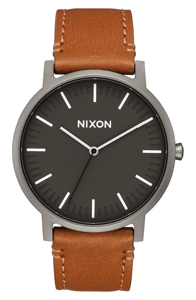 The Porter Leather Strap Watch, 40mm | Nordstrom