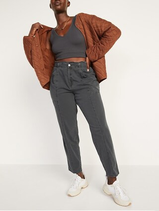 High-Waisted Garment-Dyed Utility Pants for Women | Old Navy (US)