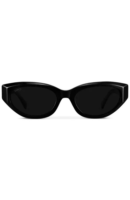 WMP Eyewear Loretta - 53mm Modern Cat-Eye Sunglasses in Black at Nordstrom | Nordstrom