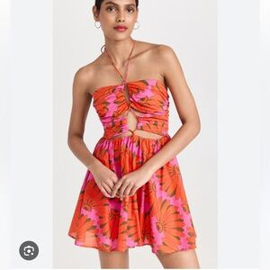 FARM Rio Pink and Orange Floral Mini Dress | Poshmark