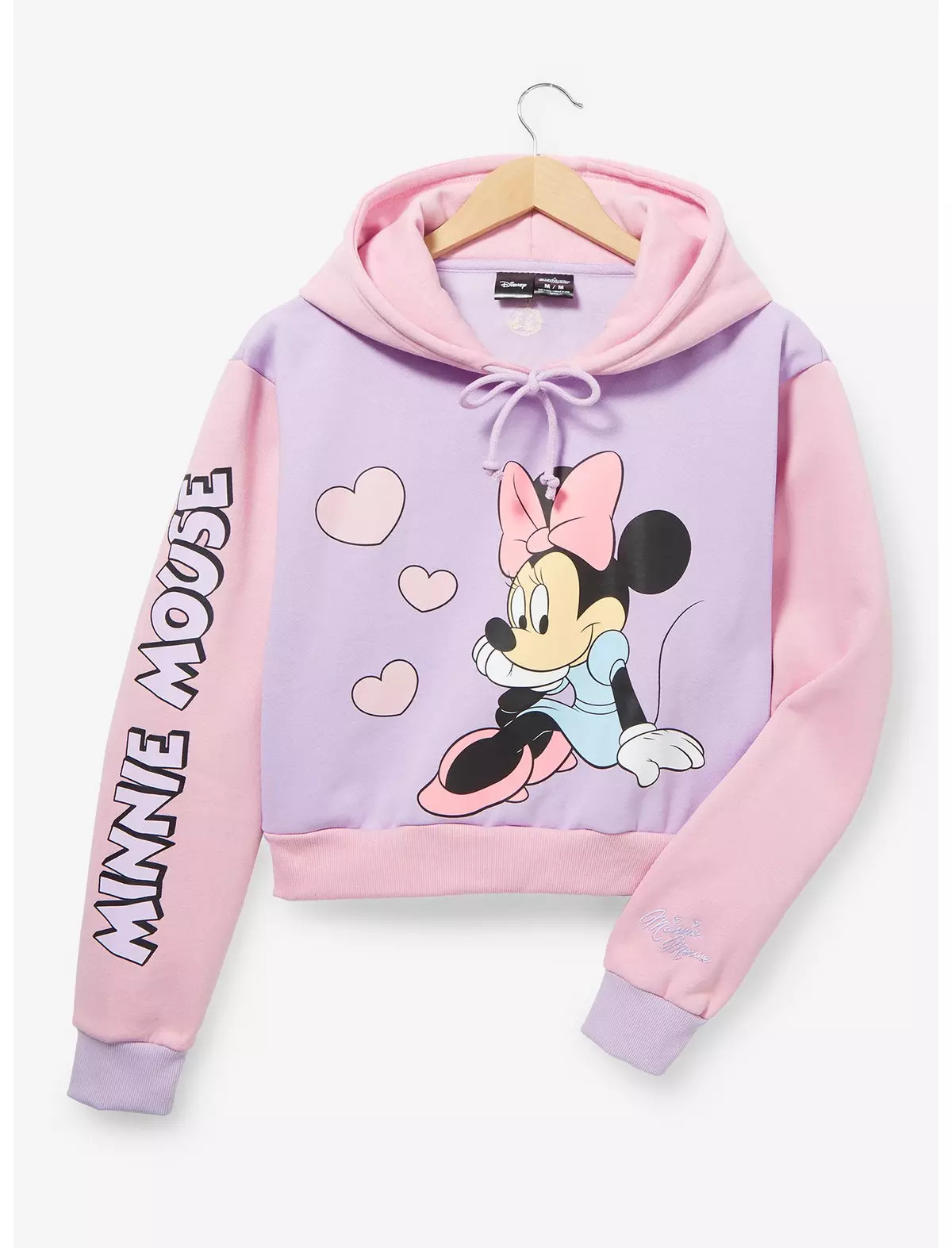 Disney Minnie Mouse Color Block Cropped Hoodie | BoxLunch
