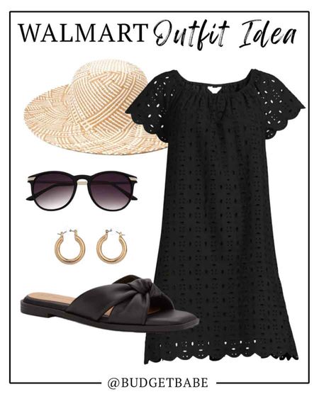 Walmart outfit idea eyelet cotton spring dress #ad #walmartfashion @walmartfashion 

#LTKunder50 #LTKstyletip