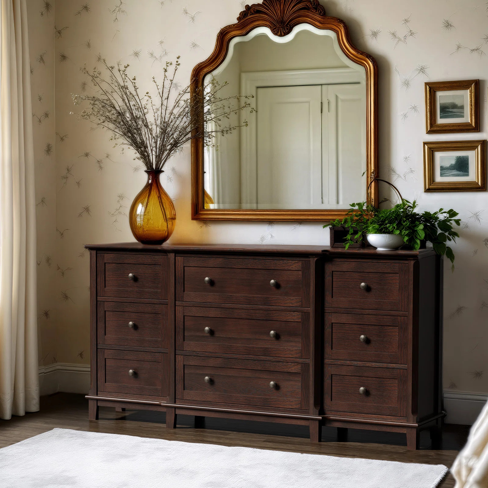 9 Drawer 63" W Solid Wood Dresser | Wayfair North America