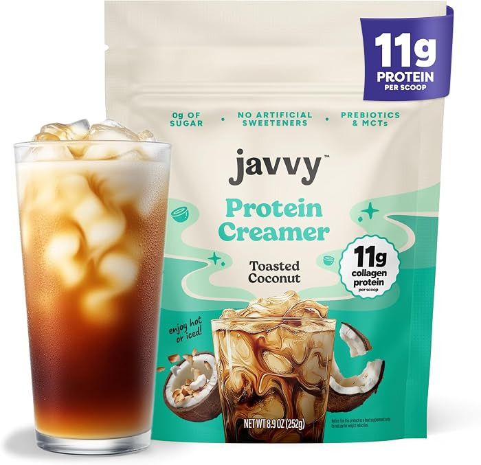 Javvy Protein Coffee Creamer \u2013 Sugar Free Creamer with 11g of Collagen, MCT Oil, Keto Coffee... | Amazon (US)