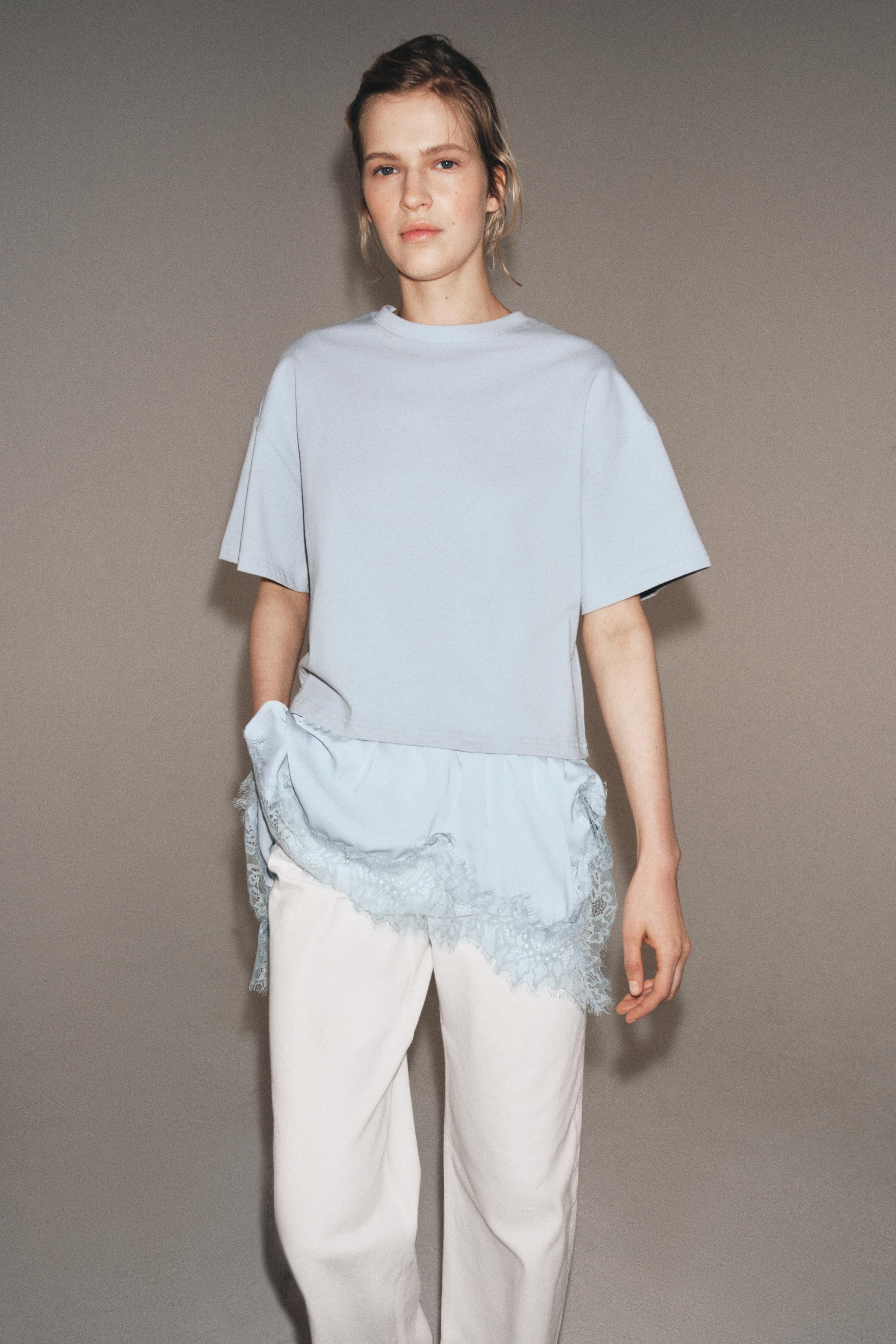 COMBINATION LACE T-SHIRT | Zara US