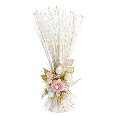 Pier Place Wood Curl Flower Standing Bouquet With Butterfly | World Market