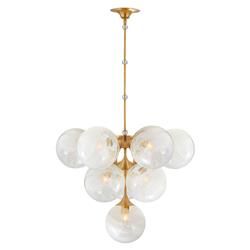 Visual Comfort Cristol Mid Century Modern Antique Brass Chandelier - Small | Kathy Kuo Home