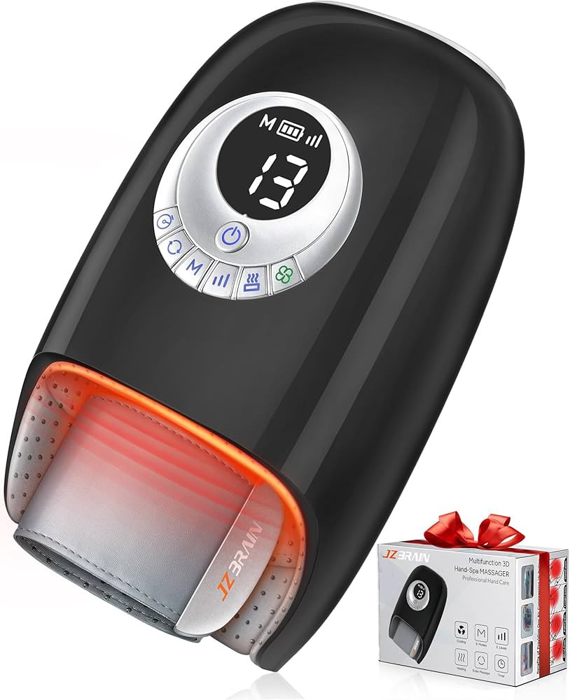 Hand Massager with Heat and Compression : Full Hand and Wrist Massage with Palm Kneading Rollers ... | Amazon (US)