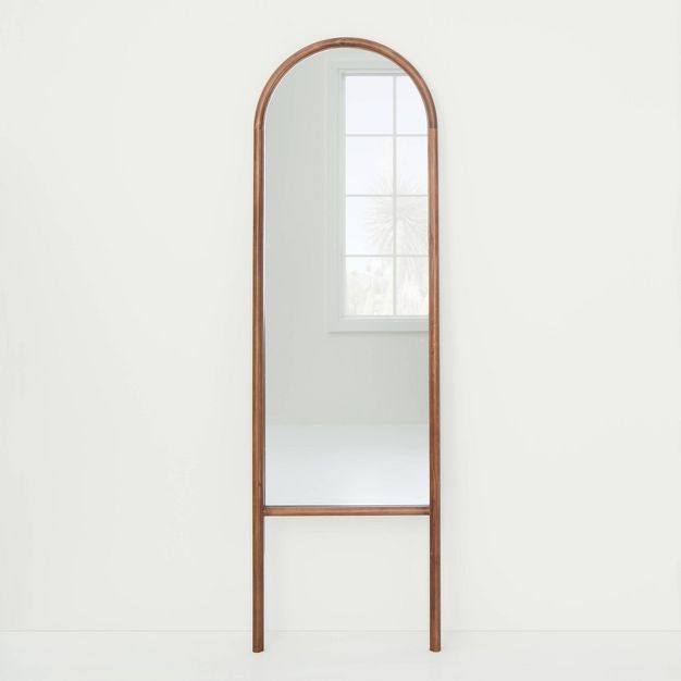 20" x 65" Wood Arched Floor Mirror Walnut - Threshold™ designed with Studio McGee | Target