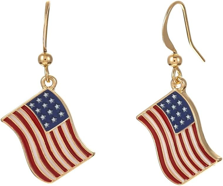 Madison Tyler Dangle Earrings for Women | Country Flag Earrings for Women | Flag Dangling Fish Ho... | Amazon (US)