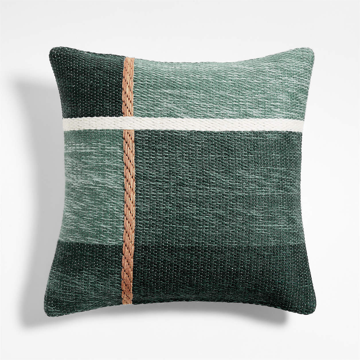Plaid Kilim 20"x20" Pine Green Throw Pillow Cover + Reviews | Crate & Barrel | Crate & Barrel