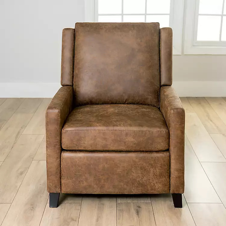Brown Wyatt Faux Leather Recliner | Kirkland's Home
