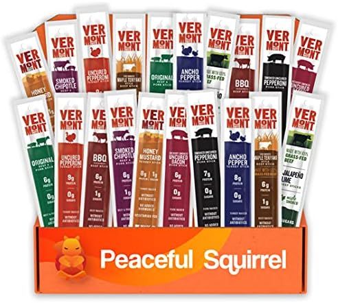 Peaceful Squirrel Variety,  Vermont Smoke & Cure Meat Sticks, Variety or 10 Flavors, 1.0 Ounce, ... | Amazon (US)