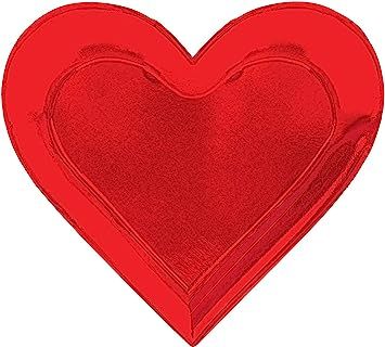 Metallic Red Heart Shaped Plates, 10.5" - 8 Pcs. | Amazon (US)