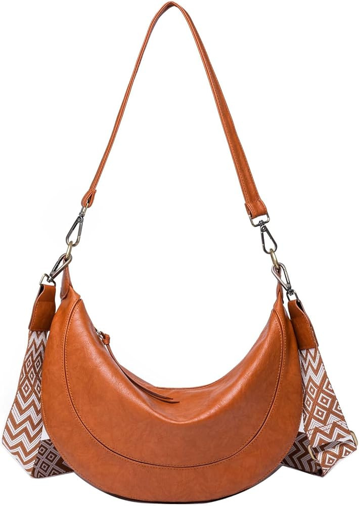 Baolab Crossbody Shoulder Bag Moon Hobo Bag with 2 Removable Shoulder Straps for Women Ladies Chi... | Amazon (US)