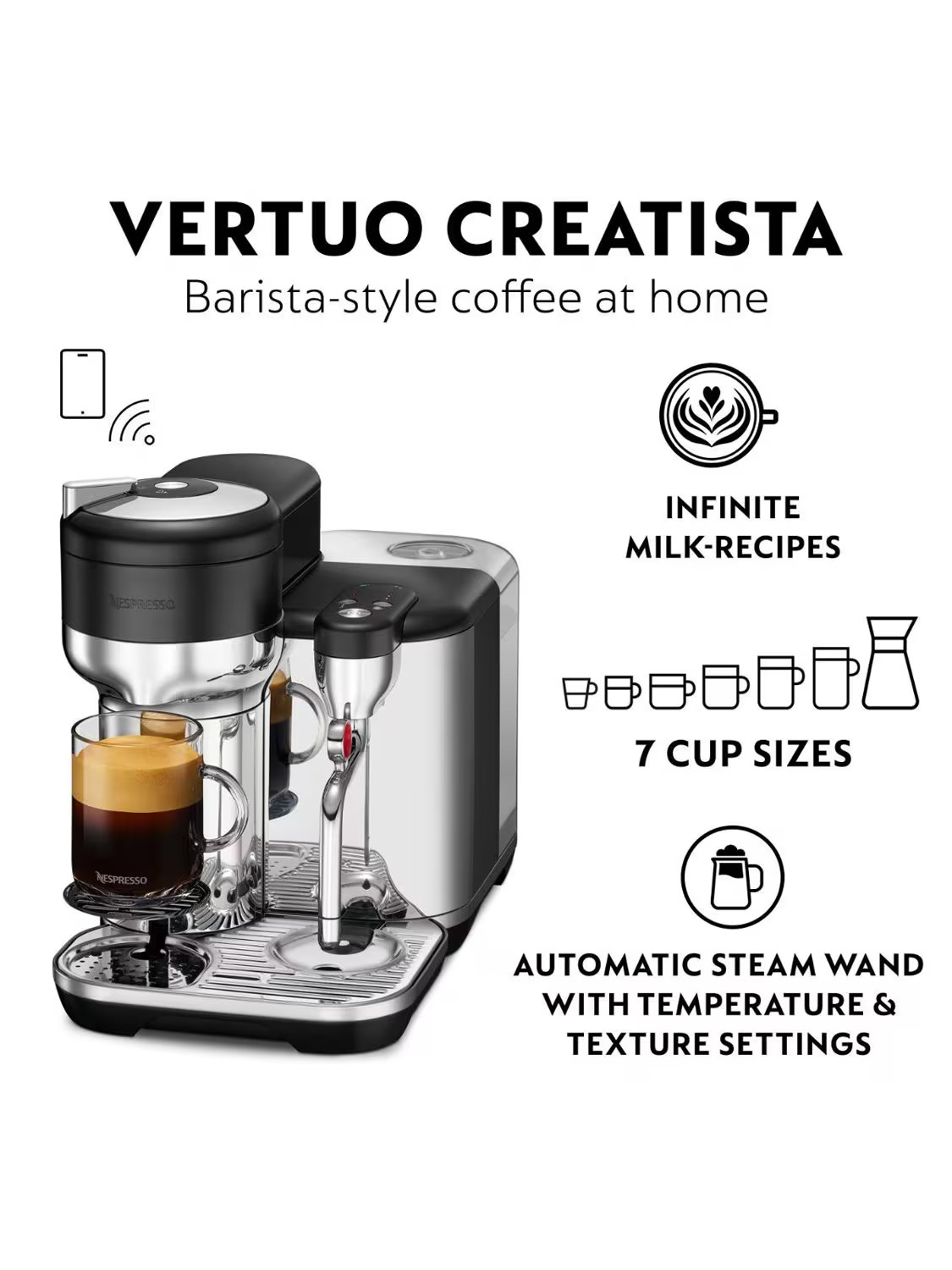 Nespresso Vertuo Creatista Coffee Machine by Sage | John Lewis (UK)