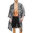 COOFANDY Men's Lightweight Kimono Robe Jacket Printed Japanese Style Bathrobes Casual Open Front ... | Amazon (US)
