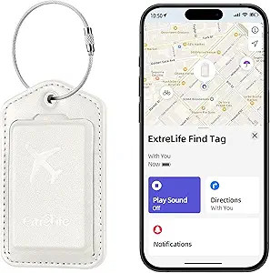 Luggage Tags, Works with Apple Find My, Leather Luggage Tag for Suitcases, Travel Tags, Bag Tag, ... | Amazon (US)