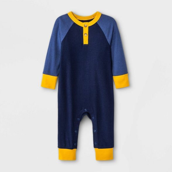 Baby Boys' Raglan Romper - Cat & Jack™ Navy | Target