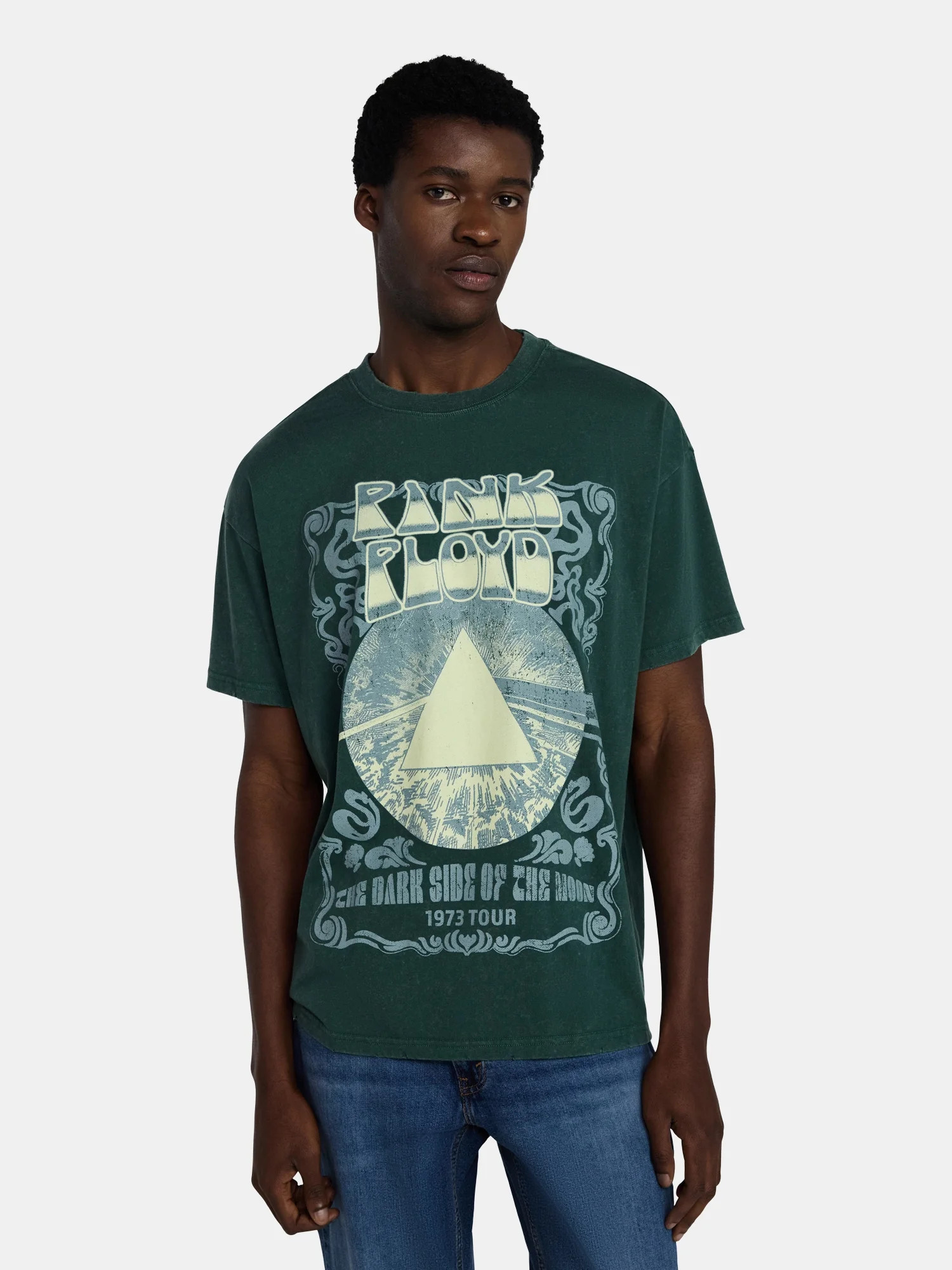 Pink Floyd Men's and Big Men's Graphic Mineral Wash Band Tee with Short Sleeves, Sizes XS-4XL | Walmart (US)