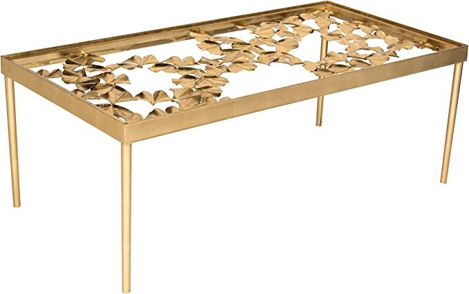 Safavieh Home Collection Otto Antique Gold Ginkgo Leaf Coffee Table | Amazon (US)