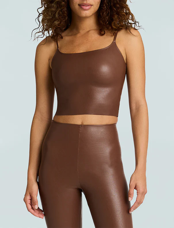 Faux Leather Cami Crop Top | Commando®