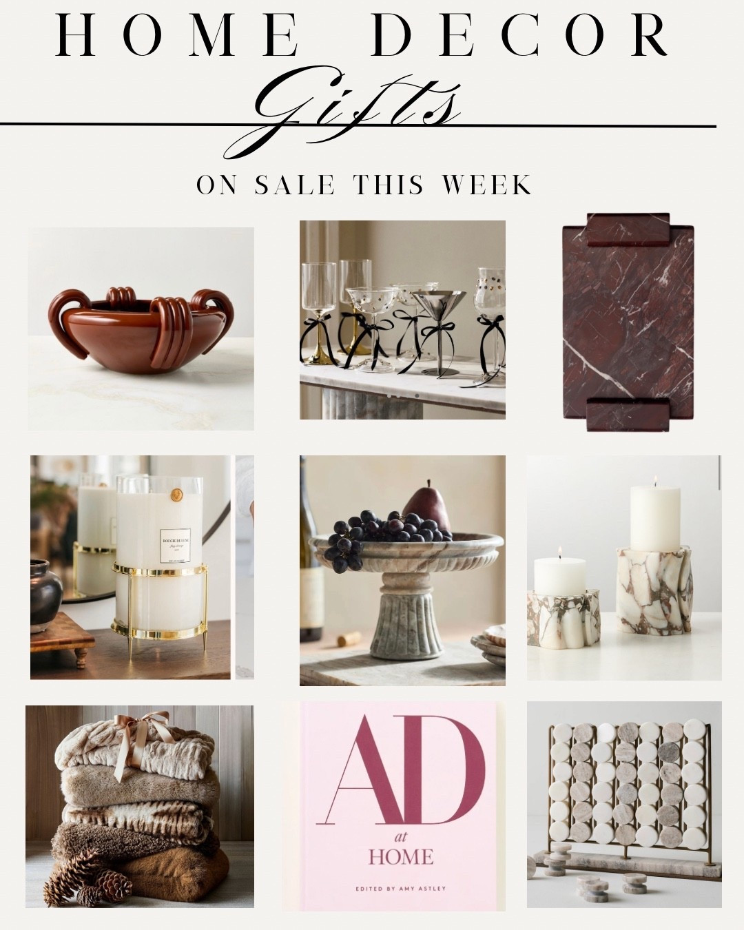 Home Decor gifts on sale this week

Looking for the perfect gift? Scroll
To shop some statement home decor pieces on sale this week! 

#LTKCyberWeek #LTKGiftGuide #LTKHome