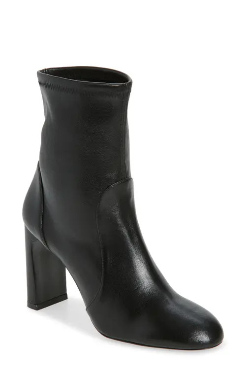 Stuart Weitzman Babette Bootie 85 in Black Nappa at Nordstrom, Size 7.5 | Nordstrom