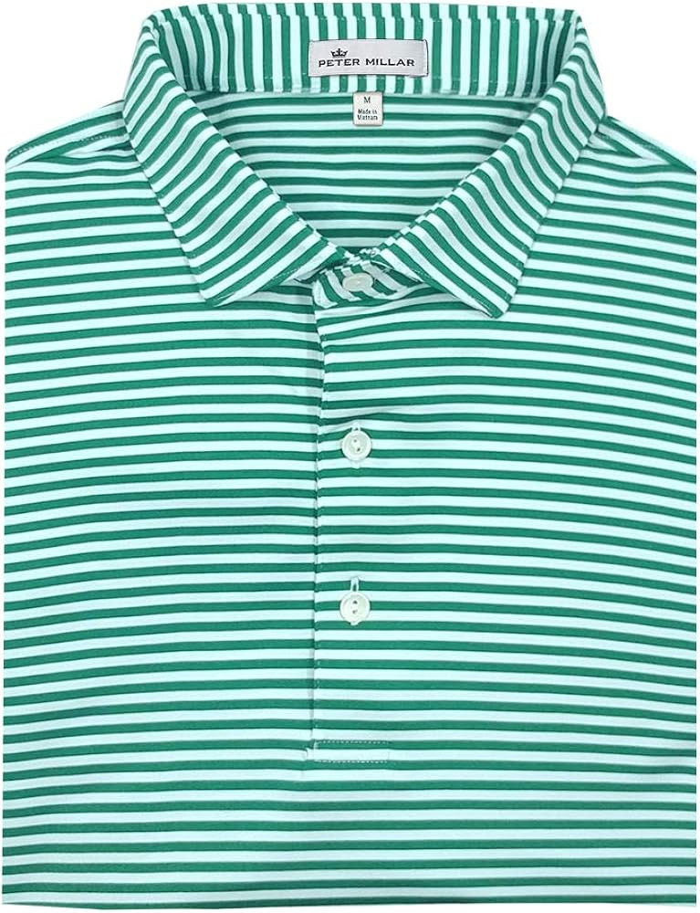 Golf Mens Short Sleeve Stripe Performance Polo | Amazon (US)