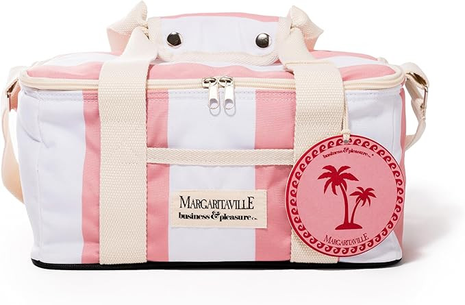 Business & Pleasure Co. Margaritaville Volcano Cooler Bag, Strawberry Daiquiri Stripe | Amazon (US)