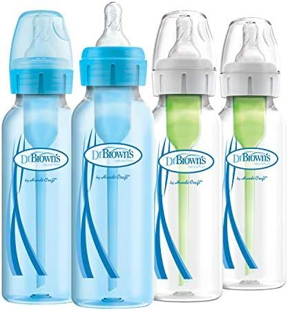 Dr. Brown’s Natural Flow® Anti-Colic Options+™ Narrow Baby Bottles, 8 oz/250ml, with Level 1... | Amazon (US)