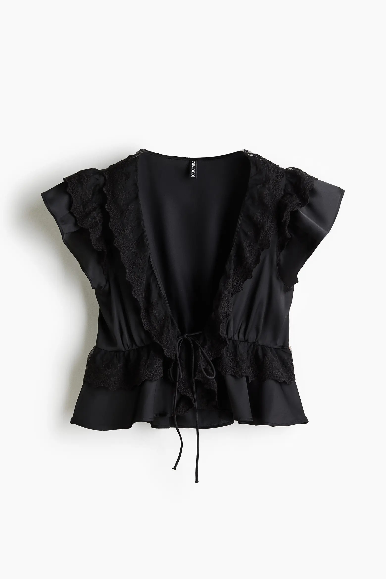 Flounce-trimmed Satin Blouse (Women) | Nordstrom | Nordstrom