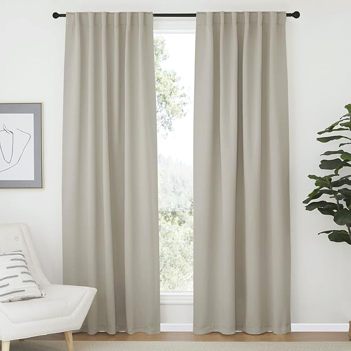 NICETOWN Living Room Room Darkening Curtains, Soft and Smooth Fabric Draperies and Panels, Privac... | Amazon (US)