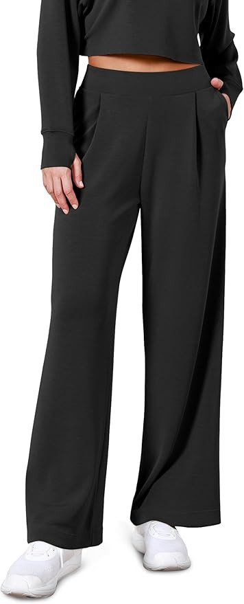 ODODOS Modal Soft Wide Leg Pants for Women High Waist Casual Relaxed Pants with Pockets-27/29"/ 3... | Amazon (US)