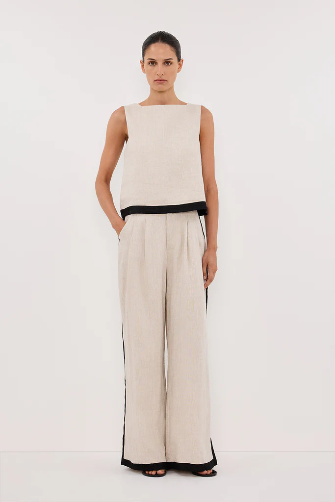 EBONY NATURAL LINEN TOP | DISSH