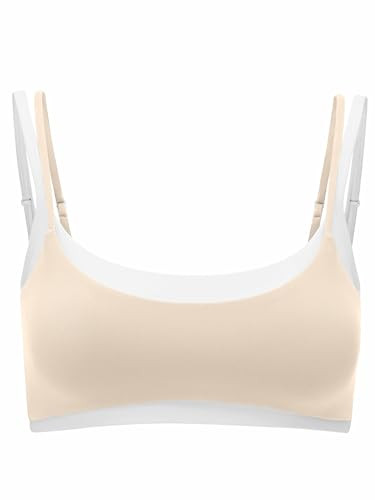 LASLULU Womens Double Layered Sports Bra Adjustable Spaghetti Straps Sexy Scoop Neck Wireless Pad... | Amazon (US)