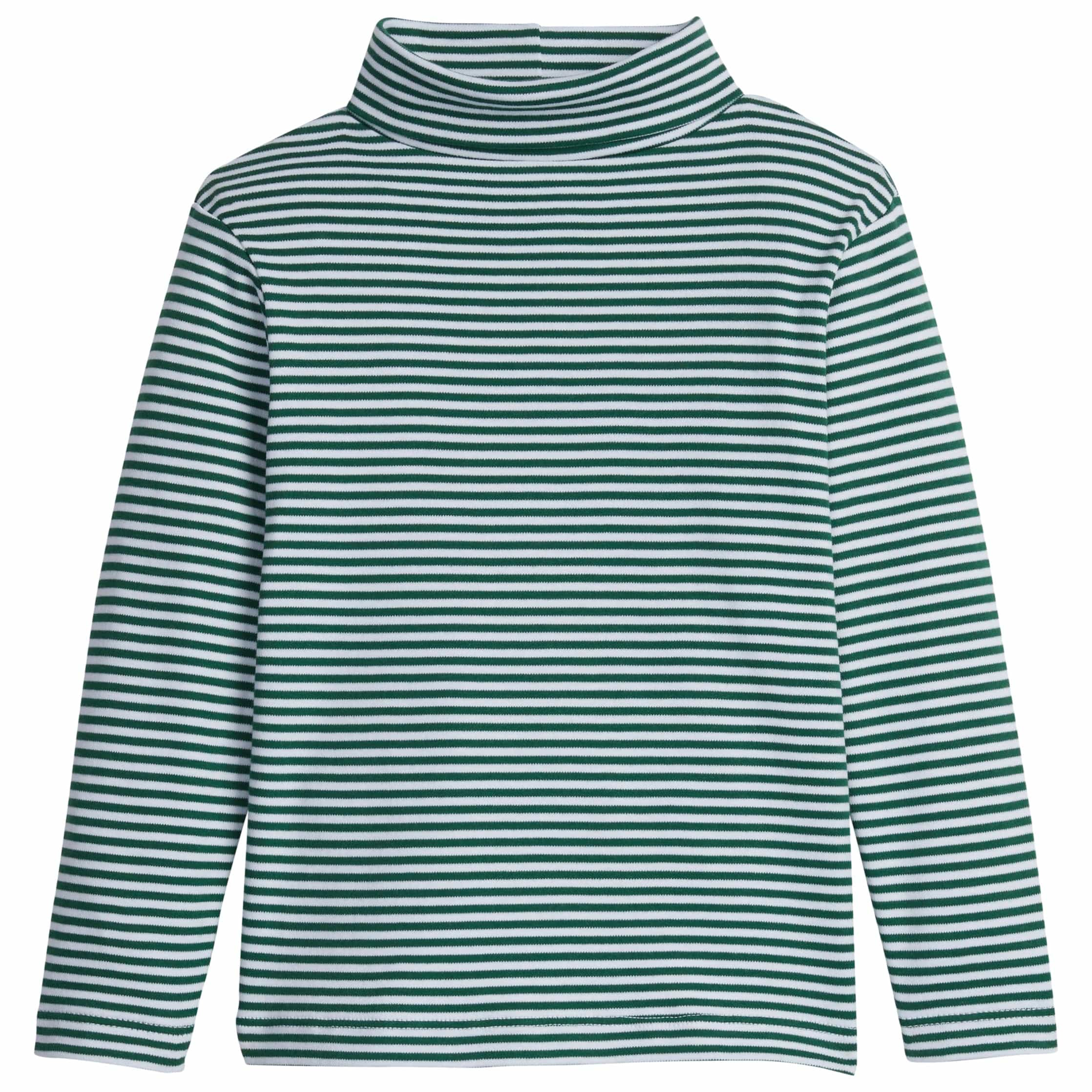 Green Striped Turtleneck - Kids Long Sleeve Top | Little English
