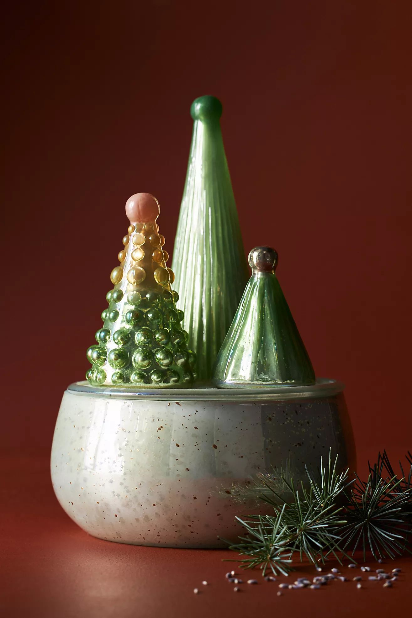Lonni Treetop Woody Mistletoe & Moss Glass Candle | Anthropologie (US)