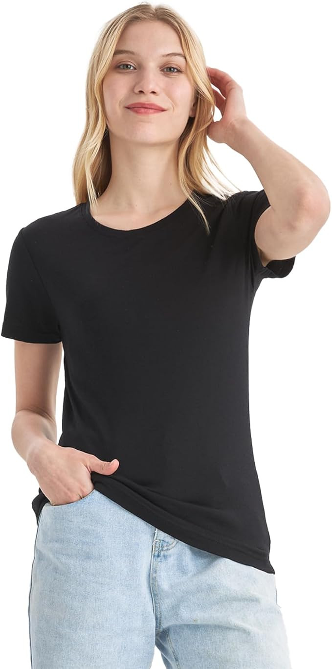 Merino Protect 100% Merino Wool T Shirts Women Crew Neck Tops Short Sleeve Odor Resistance Base L... | Amazon (US)