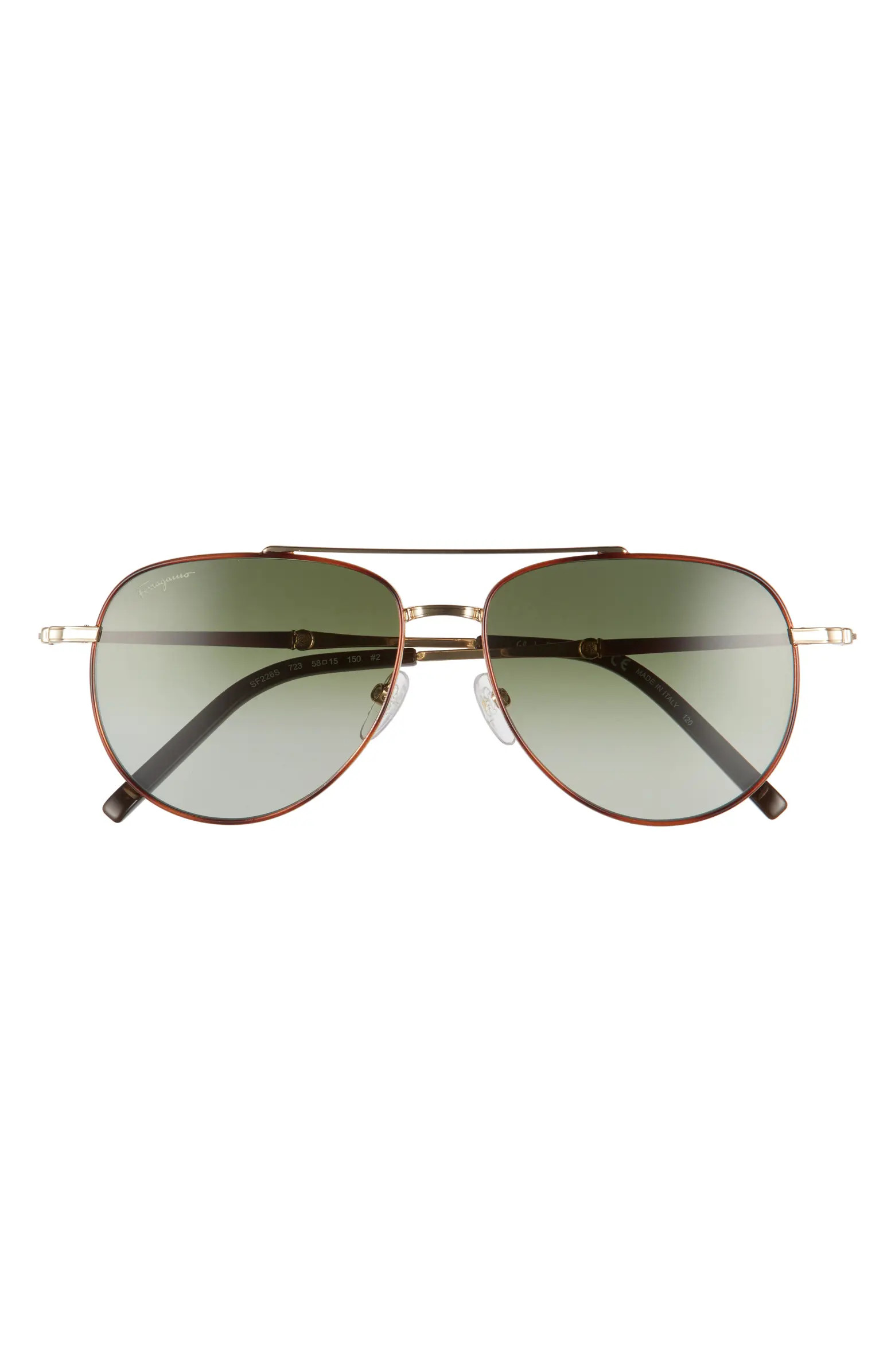 Salvatore Ferragamo 58mm Aviator Sunglasses | Nordstrom Rack
