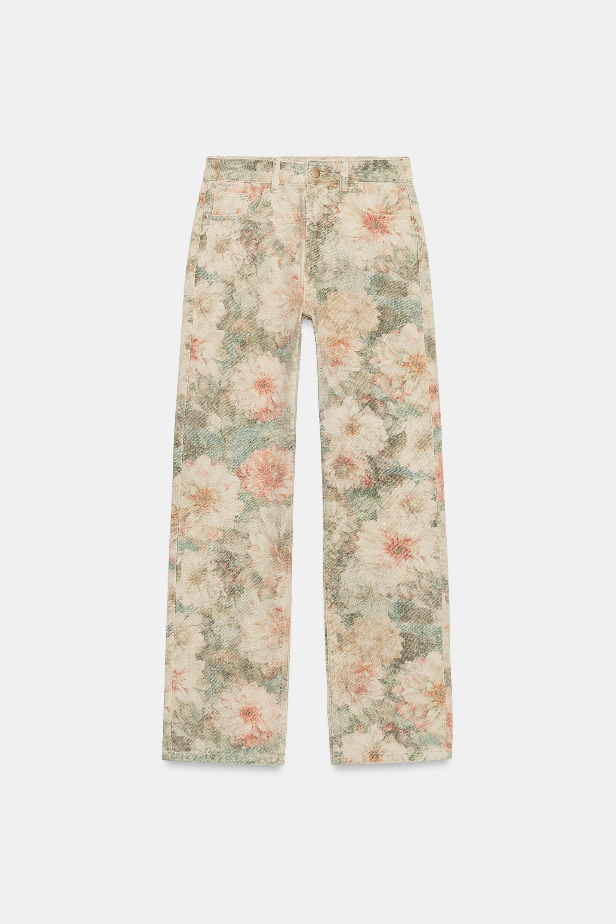 Z1975 MID-RISE STRAIGHT FLORAL PRINT JEANS | Zara US