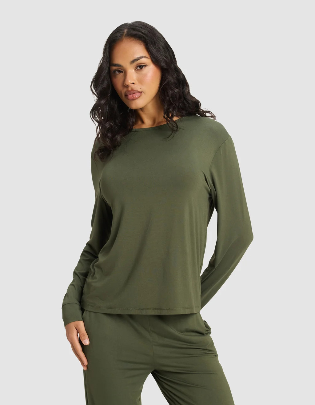Women's Bamboo Stretch-Knit Long Sleeve Lounge Tee | Cozy Earth