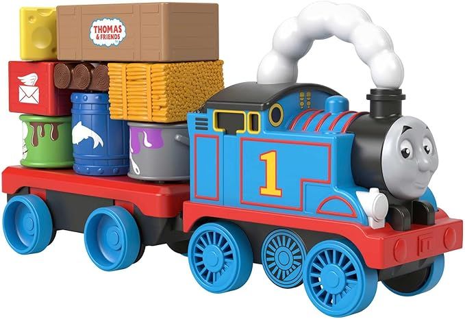Thomas & Friends Wobble Cargo Stacker Train, Push-Along Engine with Stacking Blocks for Toddlers ... | Amazon (US)