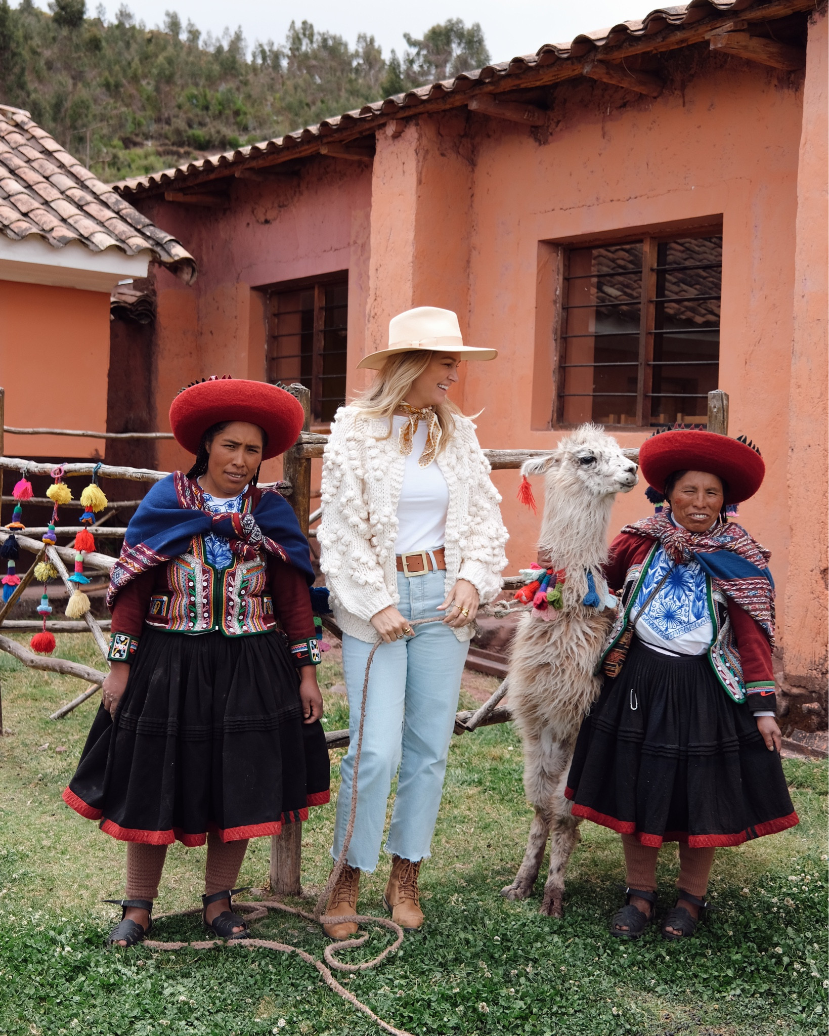 Alpaca-inspired outfit in Peru 